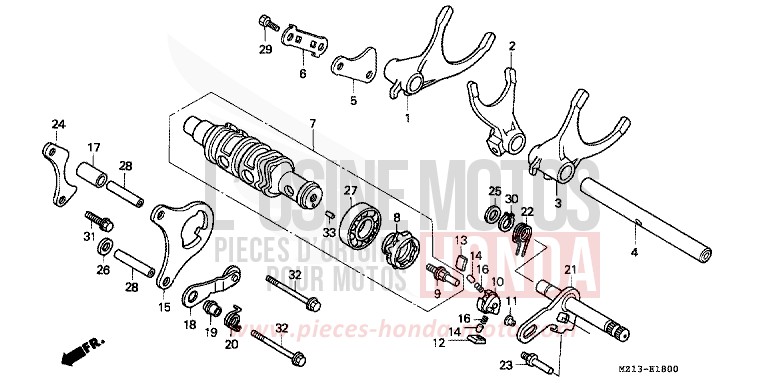 GEARSHIFT DRUM for CB1000F "Big One" CANDY REVIVE RED (R210) from 1995